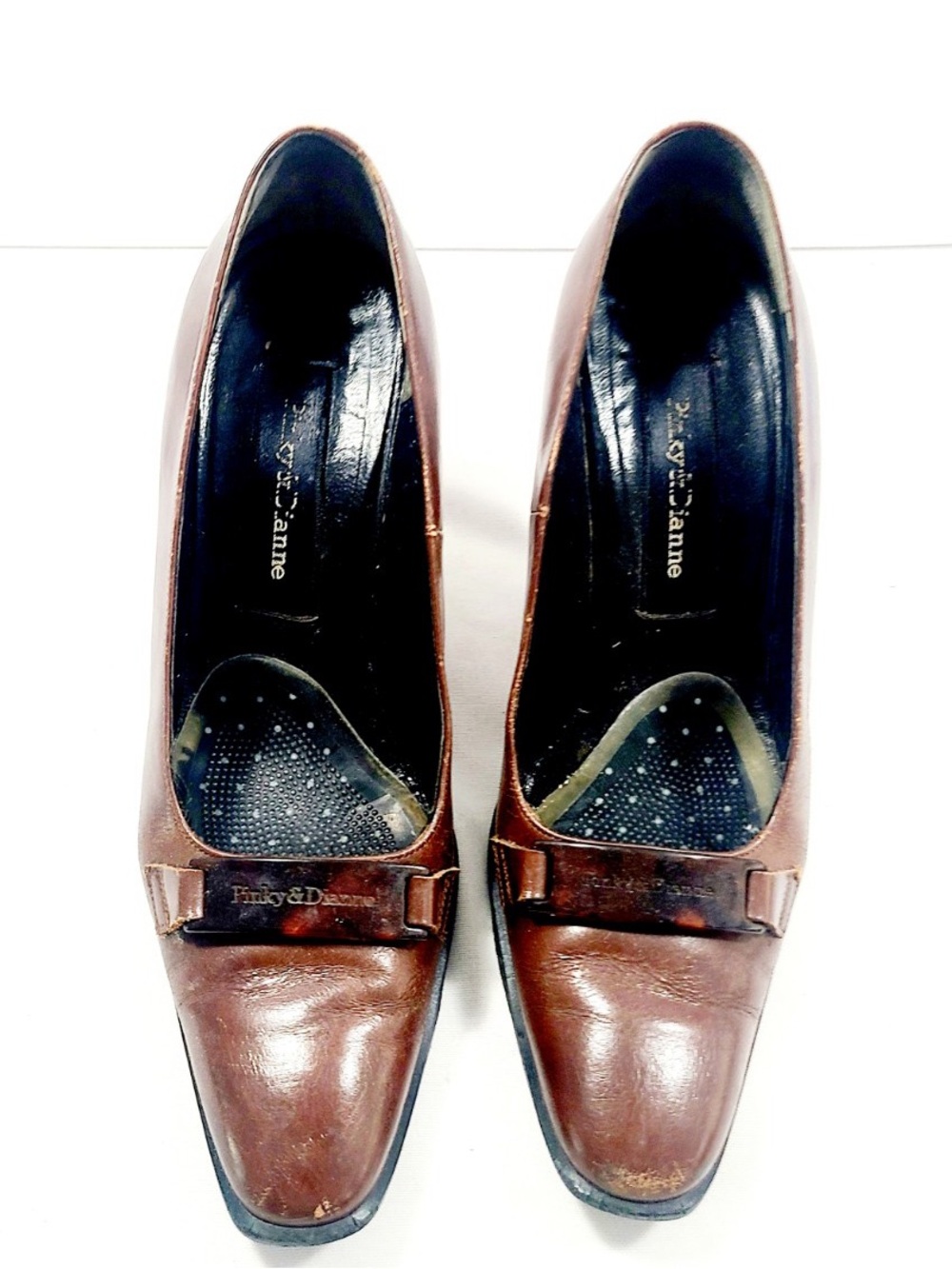 Pinky & Dianna  Brown Leather Oxfords - Classic Slip-On Derbys